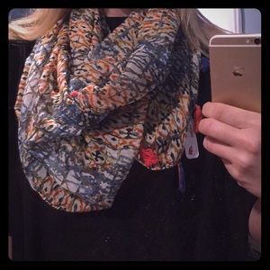 NWT Charming Charlie Infinity Blue & Orange Scarf